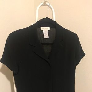 Black short sleeve button up